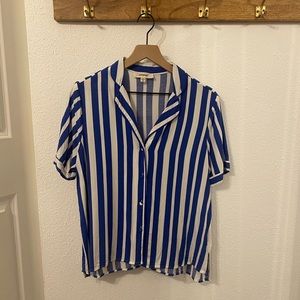 Blue and White Stripped Button Down Shirt